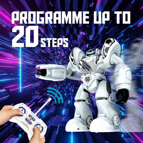Robot Interactiv -  Super Robo Blast , Inteligenta Artificiala  20 de Actiuni si Expresii Faciale LED,  Efecte Sonore Robotizate [4]