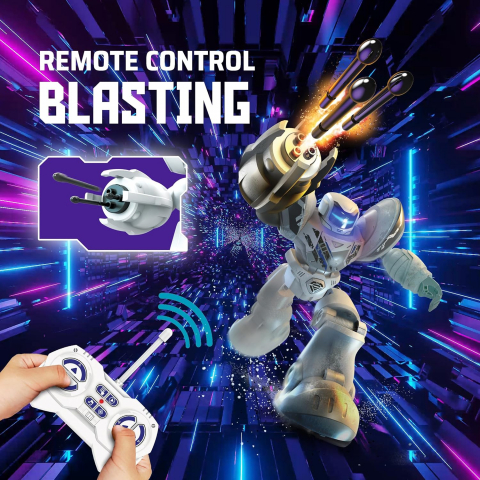 Roboti de jucarie - Robot Interactiv -  Super Robo Blast , Inteligenta Artificiala  20 de Actiuni si Expresii Faciale LED,  Efecte Sonore Robotizate