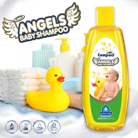 Sampon si balsam copii - Sampon Delicat pentru Copii Fara Lacrimi „No More Tears” Baby Angels , Fara Parabeni, Testat Dermatologic , 0+ Luni,  200 ml