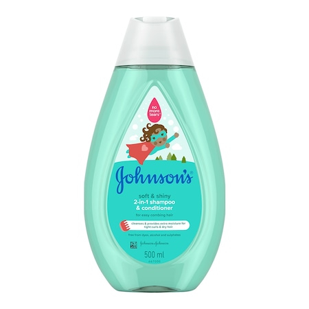 Igiena si ingrijire - Sampon si balsam 2 in 1 Johnson's Soft and Shiny, 500 ml