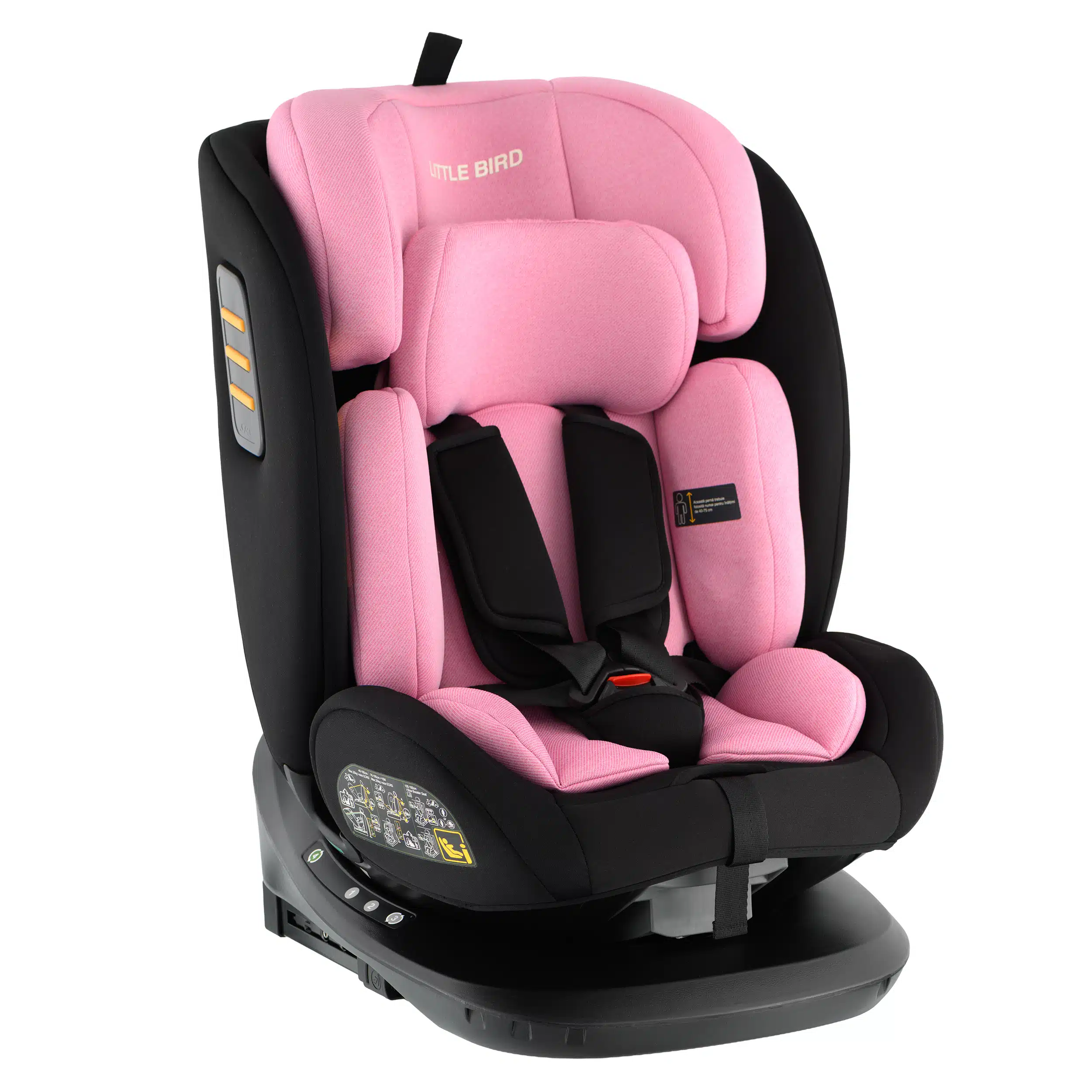 Scaun Auto Rotativ 360 Grade Easy Turn cu Pozitie de Somn si Sistem Isofix Omologat ISize R129, Tetiera Reglabila  -  ROZ [3]