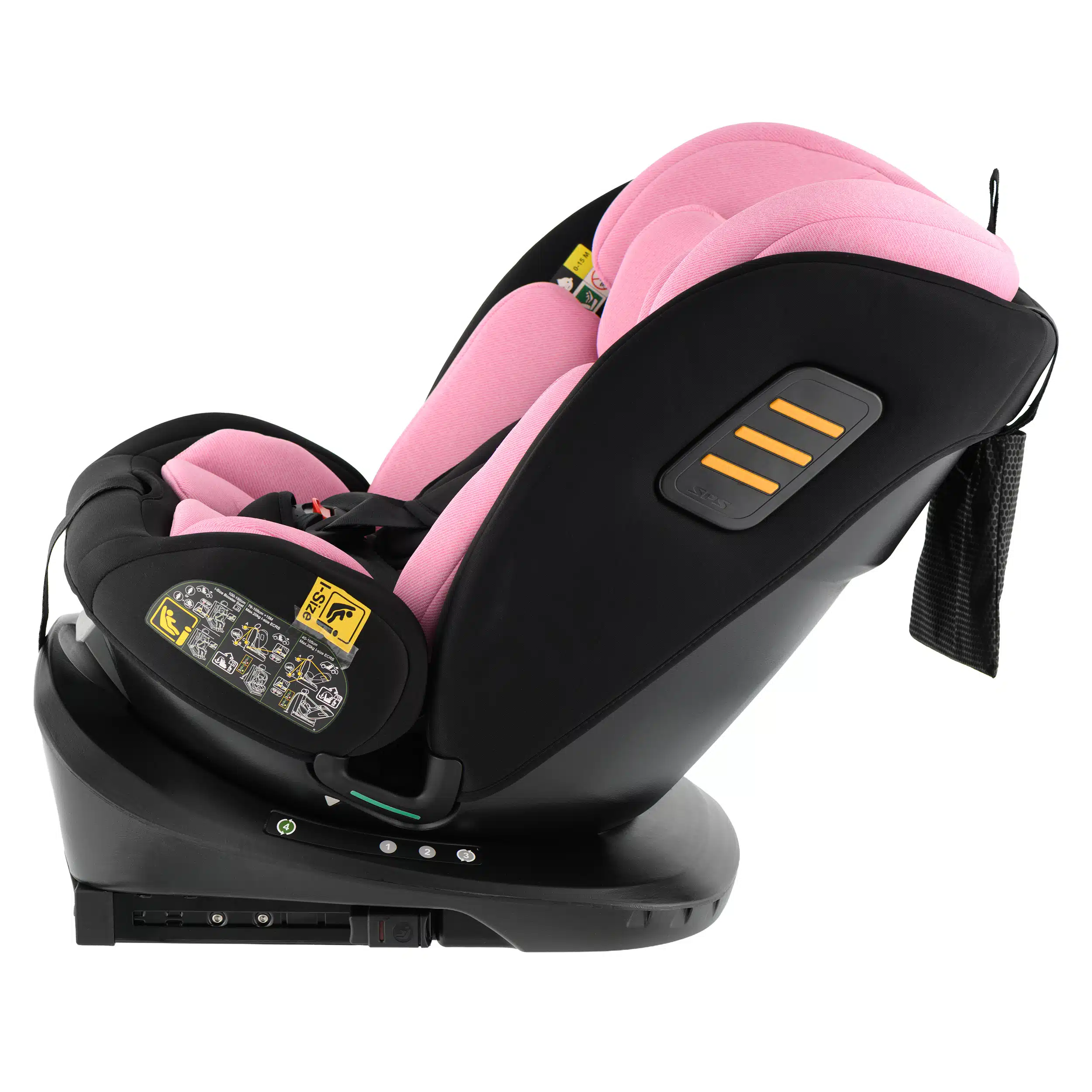 Scaun Auto Rotativ 360 Grade Easy Turn cu Pozitie de Somn si Sistem Isofix Omologat ISize R129, Tetiera Reglabila  -  ROZ [0]