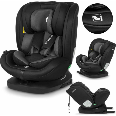 Scaune auto copii - Scaun Auto Rotativ 360 Grade Easy Turn cu Pozitie de Somn si  Sistem Isofix  Omologat ISize R129 , Top Tether, Tetiera Reglabila  -  40-150 CM sau 0-12 ANI  - Diamond Black