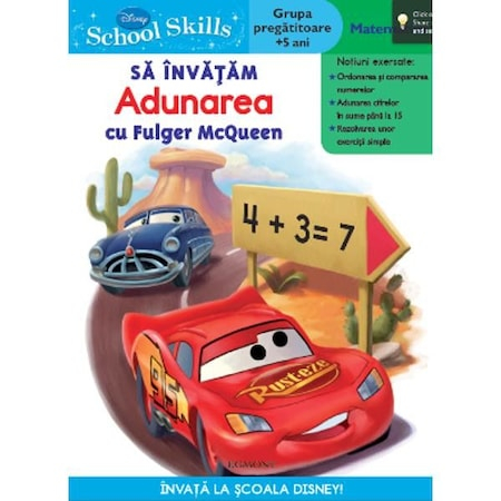 Librarie online - Carte pentru Copii  Disney School Skills +5 ani , Caietul de Exercitii Matematice al lui Fulger McQueen