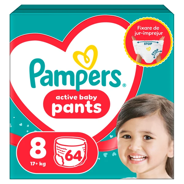 Scutece bebelusi - Scutece-chilotel Pampers Active Baby Pants Mega Box Marimea 8, 17kg+, 64 buc