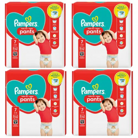 Scutece si chilotei - Scutece-chilotel Pampers Pants Mega Box, Stop & Protect, Testat Dermatologic, Marimea 7, 17+ kg, 100 buc