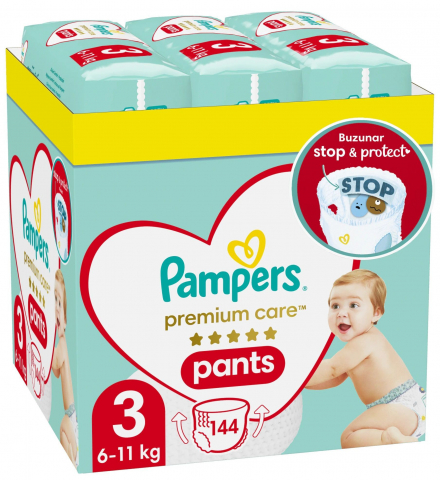 Scutece si chilotei - Scutece-chilotel Pampers Premium Care Pants XXL Box Marimea 3, 6-11 kg, 144 buc