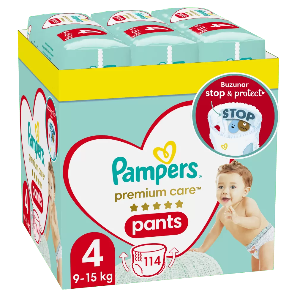Jucarii, Copii & Bebe - Scutece-chilotel Pampers Premium Care Pants XXL Box Marimea 4, 9-15 kg, 114 buc