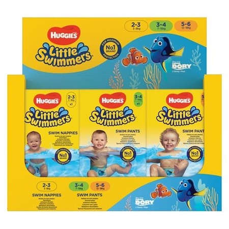 Scutece si chilotei - Scutece-chilotel pentru Apa, Bazin, Strand, Piscina, Huggies, 3x pachete, Marime 2-3, 4-5, 5-6, 35 bucati