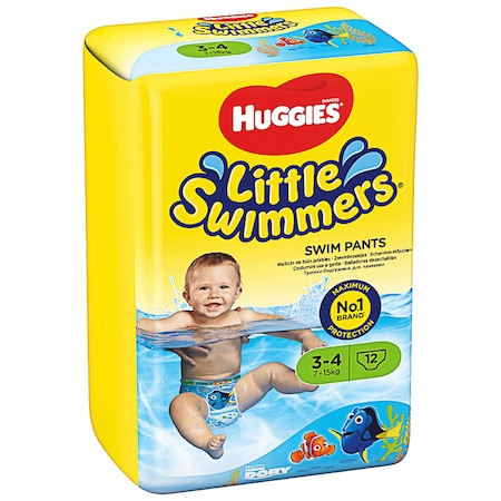 Scutece si chilotei - Scutece Huggies HLS Dory Little Swimmers Marimea 3-4, 7-15kg, 12 buc