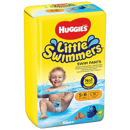 Scutece si chilotei - Scutece Huggies HLS Dory Little Swimmers Marimea 5-6,12-18kg, 11 buc