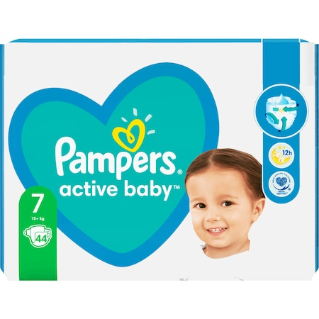 Scutece si chilotei - Scutece Pampers Active Baby Marimea 7, 15+ kg, 44 buc