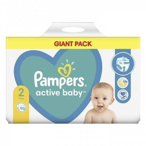 Scutece si chilotei - Scutece Pampers Nou Nascut  Active Baby Giant Pack Nr. 2 - 96 buc /Bax