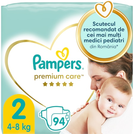 Scutece Pampers Premium Care Jumbo Pack Marimea 2, Nou Nascut, 4-8 kg, 94 buc [0]