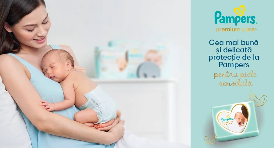 Scutece Pampers Premium Care Marimea 1, Nou Nascut, 2-5 kg, 52 buc - Testat Dermatologic [1]