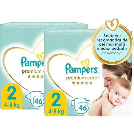 Scutece Pampers Premium Care Marimea 2, Nou Nascut, 4-8 kg, 92 buc [0]