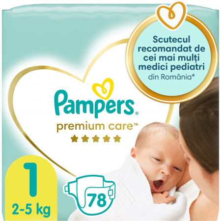 Scutece si chilotei - Scutece Pampers Premium Care New baby, Nou nascut, 78 buc