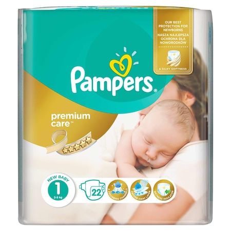 Scutece si chilotei - Scutece, Pampers, Premium Care, nr.1, 2-5 kg, 22 buc
