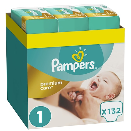 Scutece si chilotei - Scutece Pampers Premium Care XXL Box Marimea 1, 2-5 kg, 132 buc