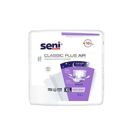 Ingrijire personala & Cosmetice - Scutece pentru adulti pentru incontinenta grava Seni Classic Plus Air Extra Large, 10 bucati