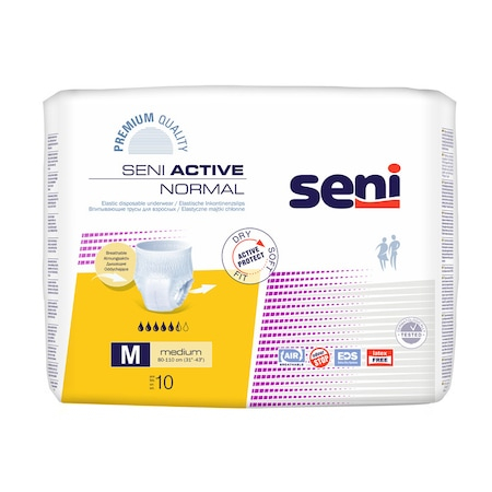 Scutece adulti - Scutece pentru adulti tip chilot Seni Active Normal, M, 10 buc