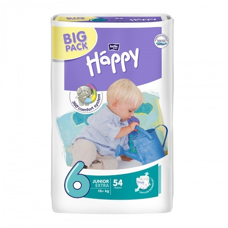 Scutece si chilotei - Scutece Pentru Copii Happy Numarul 6 Junior Extra 54 Bucati/set