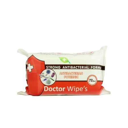 Servetele antibacteriene pentru maini, Doctor Wipes, 72buc -  Aviz Biocid Ministerul Sanatatii [1]