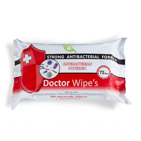 Servetele Antibacteriene, Dezinfectante pentru Maini si Suprafete, Doctor Wipes, 72buc [2]