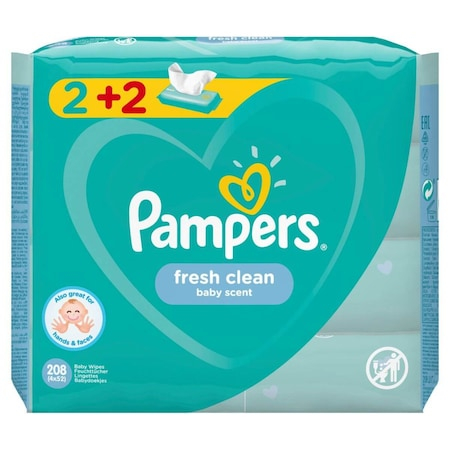 Servetele umede bebelusi - Servetele pentru bebelusi Pampers Fresh, 208 bucati