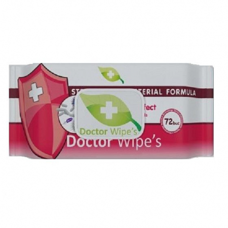 24 x  Pachete Servetele umede cu Capac,  Efect Puternic Antibacterian, Anti Virus , Dezinfectant Puternic - Aviz Biocid  Ministerul Sanatatii , 24 pachete x 72, 1728 Buc - Made in Romania [1]