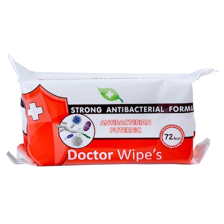 Ingrijire personala & Cosmetice - 5 x Servetele umede cu Efect Puternic Antibacterian, Anti Virus, Dezinfectant Puternic, Doctor Wipe's, 5 pachete x 72, 360 Buc Fara aroma