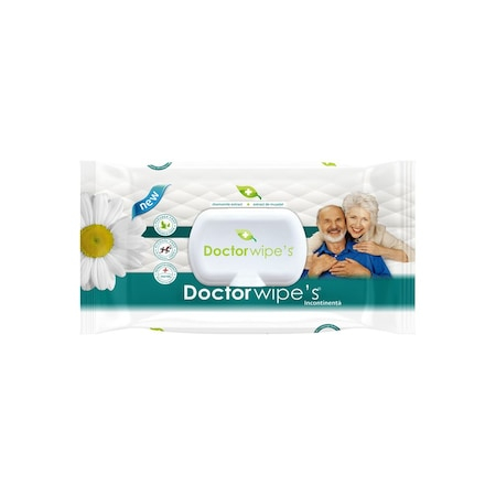 Ingrijire personala & Cosmetice - Servetele umede igienice pentru incontinenta cu capac Doctor Wipe's 25cmx22cm 72 buc
