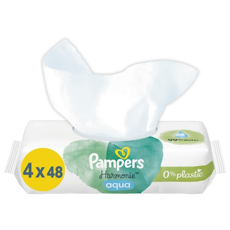 Servetele umede, Pampers Harmonie Aqua Pure, 4 pachete x 48 bucati [3]