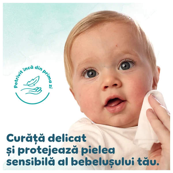 Servetele Umede Pampers Harmonie Aqua, Piele Sensibila, Curatare Delicata,  Fara Parfum cu Ingrediente Naturale, 10 BUC / Pak [5]