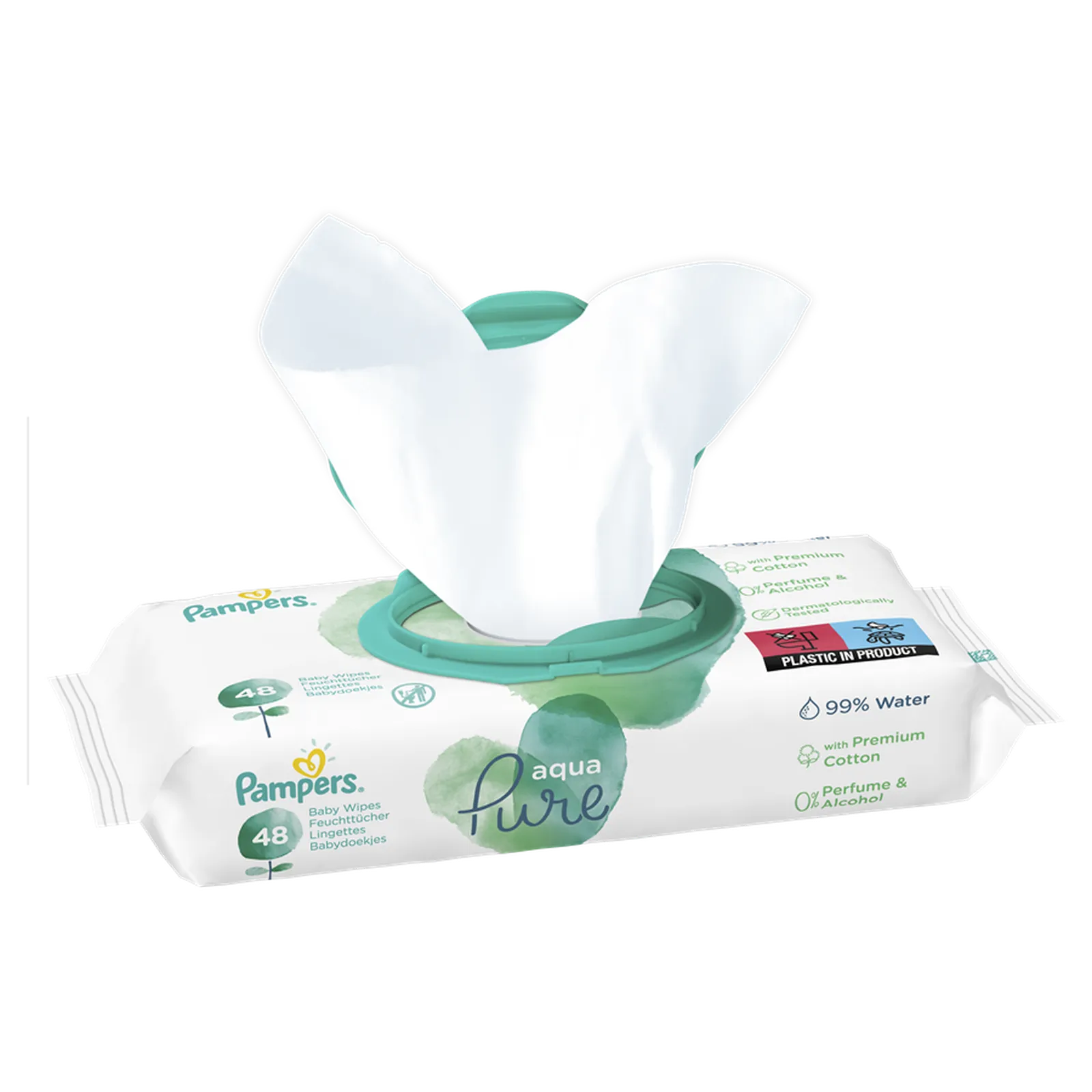 Servetele umede Pampers Aqua Pure, 9 pachete x 48 = 432 buc [7]