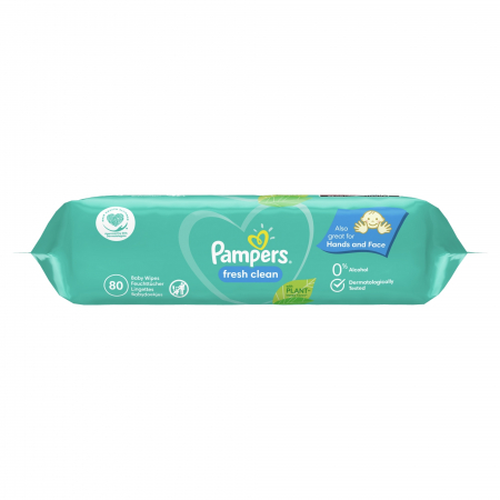 Jucarii, Copii & Bebe - Servetele umede, Pampers, Fresh Clean, 80 buc