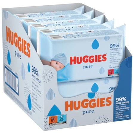 Set 10 pachete servetele umede Huggies cu fibre naturale din celuloza si textura groasa, fara parfum, alcool si parabeni [0]