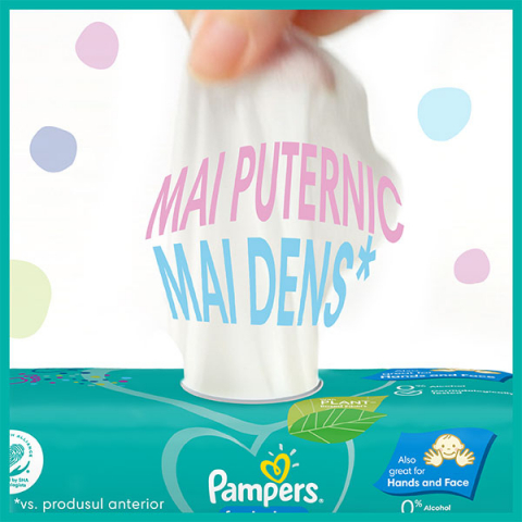 Set 12 pachete servetele umede a cate 52 bucati Pampers Fresh Clean, cu capacitatea de absorbtie ridicata [2]