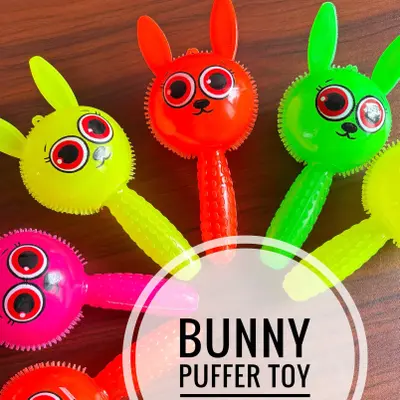 Set 12 x Jucărie Bebelusi  de tinut in mana -  Iepuras  sau Ursulet  LED Luminos Handle  pentru Petrecere de Aniversare sau Baby Shower, Multicolor [8]