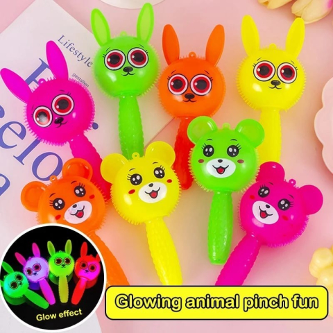 Set 12 x Jucărie Bebelusi  de tinut in mana -  Iepuras  sau Ursulet  LED Luminos Handle  pentru Petrecere de Aniversare sau Baby Shower, Multicolor [13]