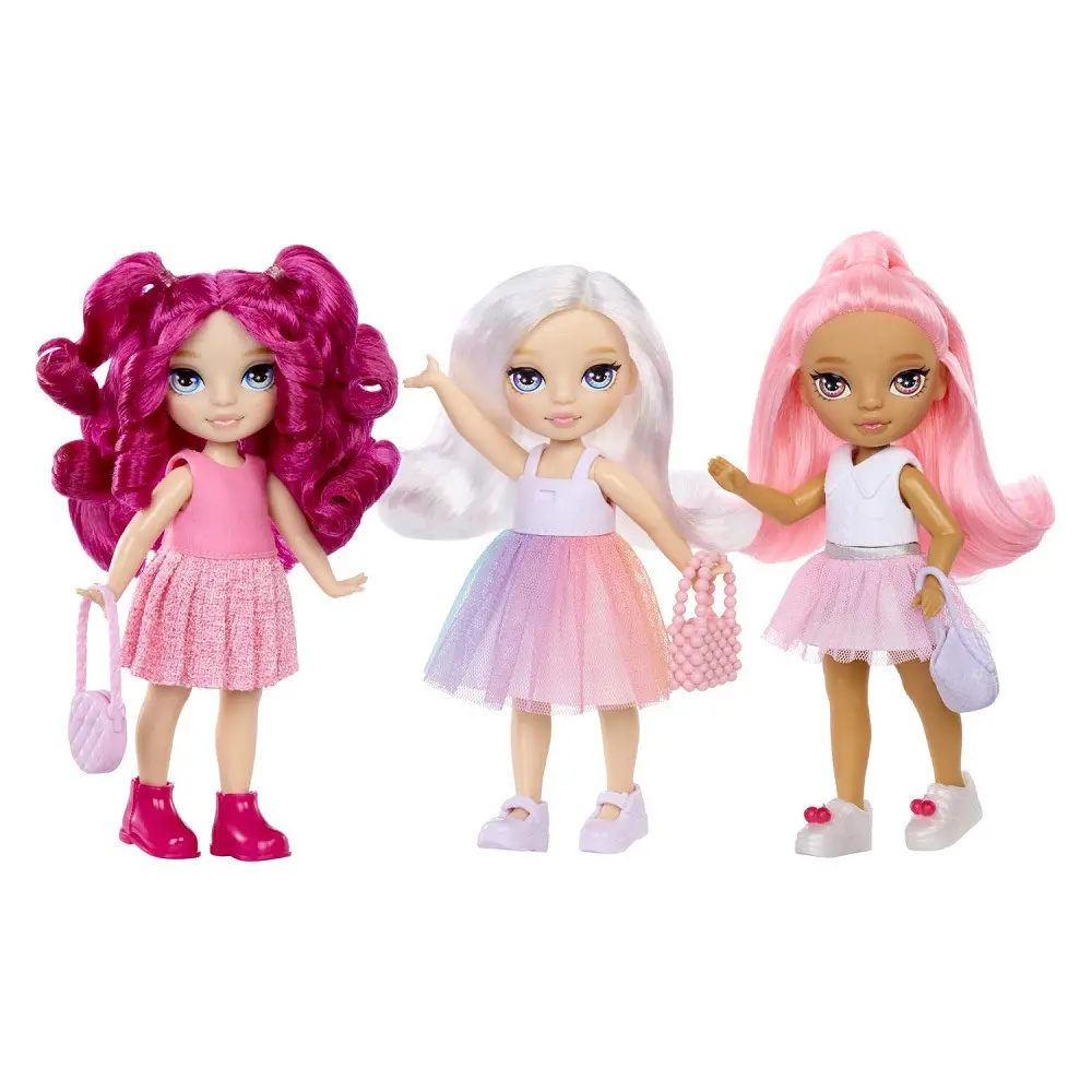 Set 3 Păpuși Scolarite Elegante Rainbow Dash High Littles – Magenta Monroe, Opal Raine si Kandy Hart, 30 cm [1]