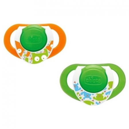 Suzete si accesorii - Set 2 Suzete din Silicon Chicco Physio Compact Lumi 12 Luni+