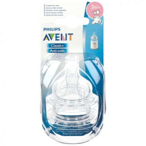 Set 2 tetine din silicon cu debit variabil Philips Avent Classic+ SCF635/27, Transparent 3+ luni [18]