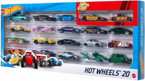 Machete masini de constructii - Set 20 x Masinute Metalice Hot Wheels 1: 64, Originale Mattel , Multicolor