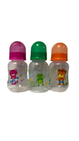 Articole hranire bebelusi - Set 3 x Biberoane  pentru Fetite,  Gradate,  Ergonomice Lorelli Baby Care Easy Grip Feeding Bottle, Tetina din Silicon, BPA Free, Capacitate: 125 ml, Multicolor
