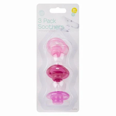 Suzete si accesorii - Set 3x Suzete BabyPure pentru Fetite din Silicon - Forma Rotunda ,fara BPA (0 Luni +) Multicolor