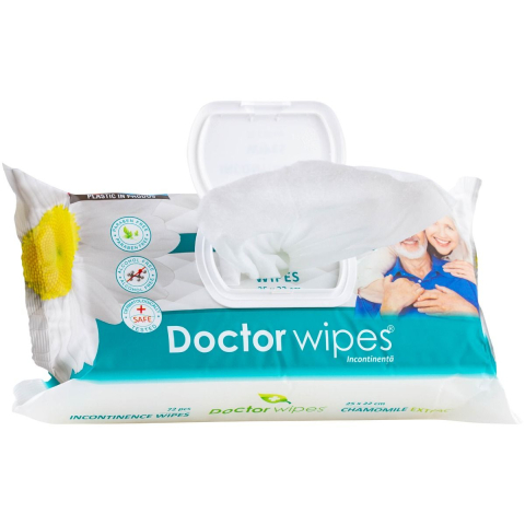 Set 5 x Servetele Umede Igienice pentru Incontenenta cu capac Doctor Wipe's - 72 buc / Pac [5]