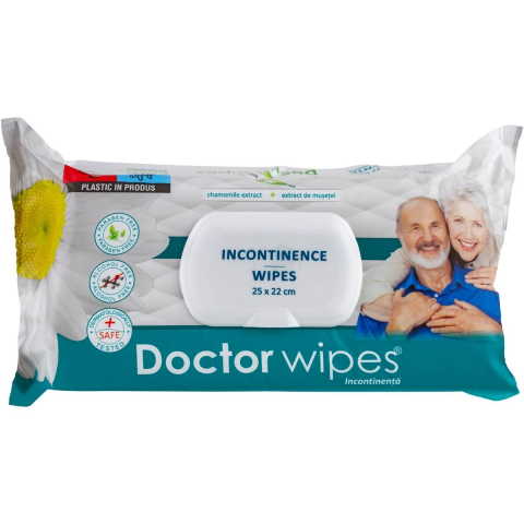 Set 5 x Servetele Umede Igienice pentru Incontenenta cu capac Doctor Wipe's - 72 buc / Pac [1]