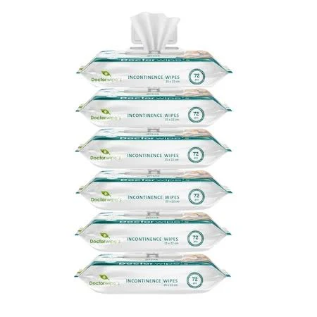 Servetele igiena intima - Set 5 x Servetele Umede Igienice pentru Incontenenta cu capac Doctor Wipe's - 72 buc / Pac