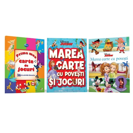 Carti pentru copii - Set 3 Carti cu Jocuri si Activitati Educationale - Promo Disney Junior
